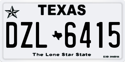 TX license plate DZL6415