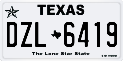 TX license plate DZL6419