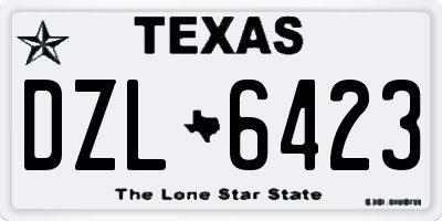 TX license plate DZL6423