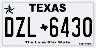 TX license plate DZL6430