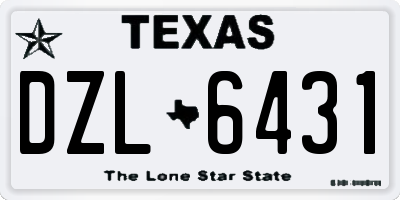 TX license plate DZL6431