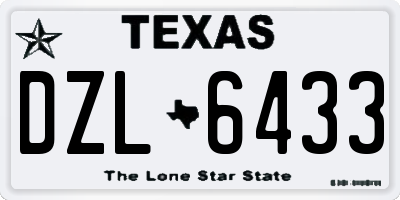 TX license plate DZL6433