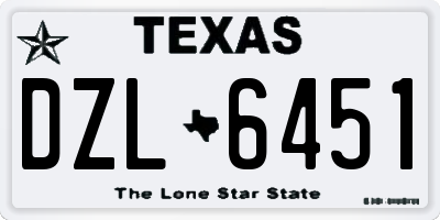 TX license plate DZL6451