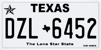 TX license plate DZL6452