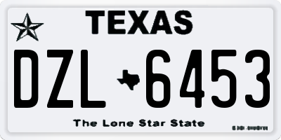 TX license plate DZL6453