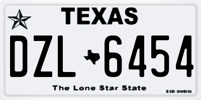 TX license plate DZL6454