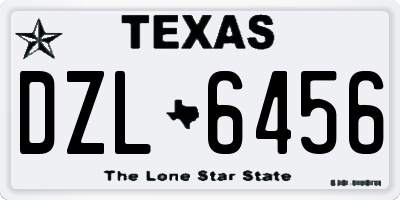 TX license plate DZL6456