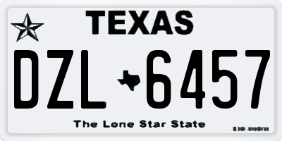 TX license plate DZL6457