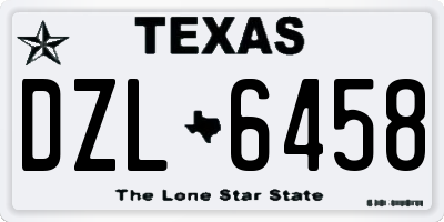 TX license plate DZL6458