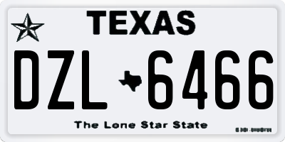 TX license plate DZL6466