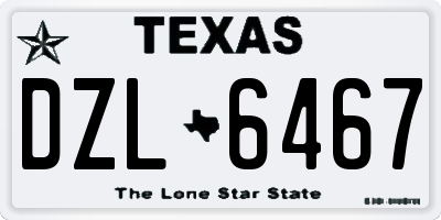 TX license plate DZL6467