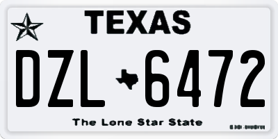 TX license plate DZL6472