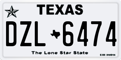 TX license plate DZL6474
