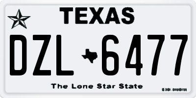 TX license plate DZL6477