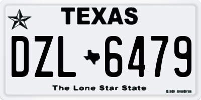 TX license plate DZL6479