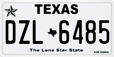 TX license plate DZL6485