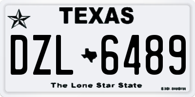 TX license plate DZL6489