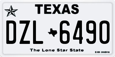 TX license plate DZL6490