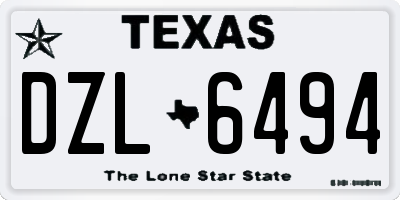 TX license plate DZL6494