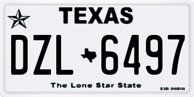 TX license plate DZL6497