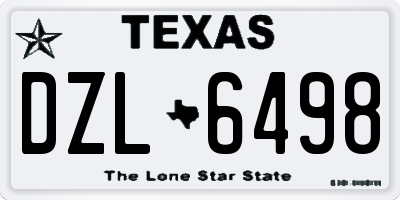 TX license plate DZL6498