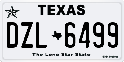 TX license plate DZL6499