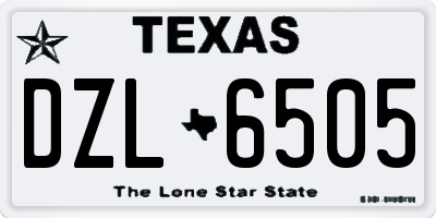 TX license plate DZL6505