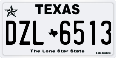 TX license plate DZL6513