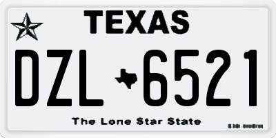 TX license plate DZL6521