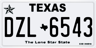 TX license plate DZL6543