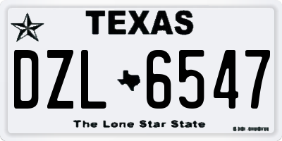 TX license plate DZL6547