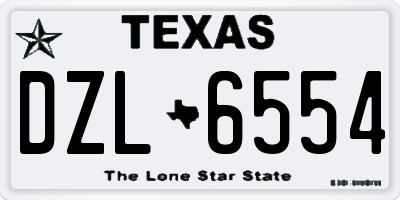 TX license plate DZL6554