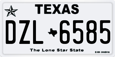 TX license plate DZL6585