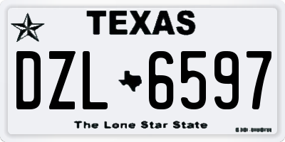 TX license plate DZL6597