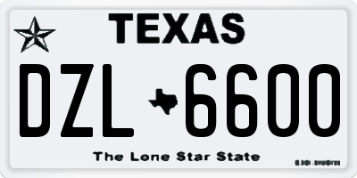 TX license plate DZL6600