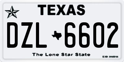 TX license plate DZL6602