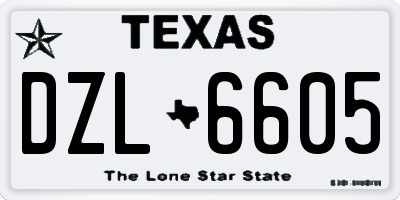 TX license plate DZL6605