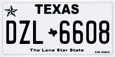 TX license plate DZL6608