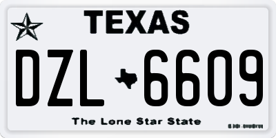 TX license plate DZL6609
