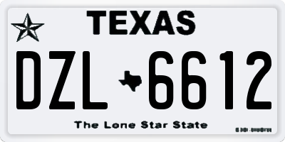 TX license plate DZL6612