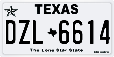 TX license plate DZL6614