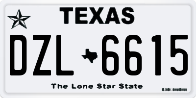 TX license plate DZL6615