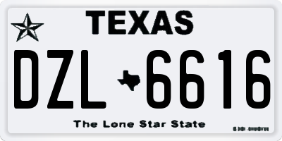 TX license plate DZL6616