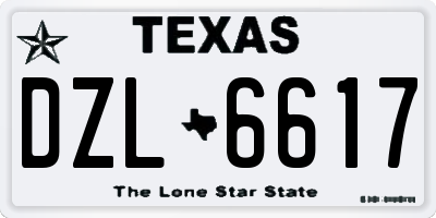 TX license plate DZL6617
