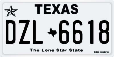 TX license plate DZL6618