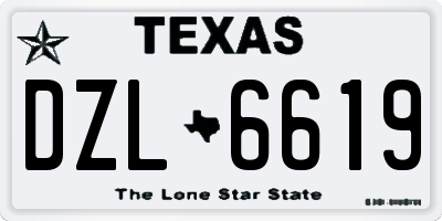 TX license plate DZL6619