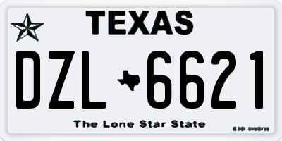 TX license plate DZL6621