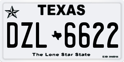 TX license plate DZL6622