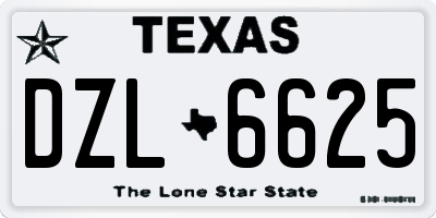 TX license plate DZL6625