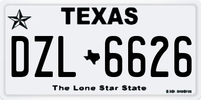TX license plate DZL6626